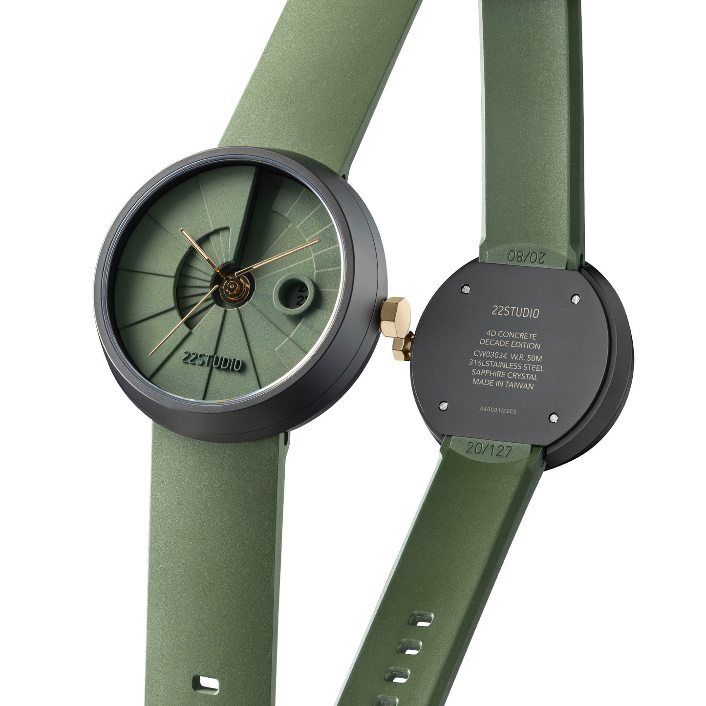 4D Concrete Watch Decade Anniversary Edition - Moss