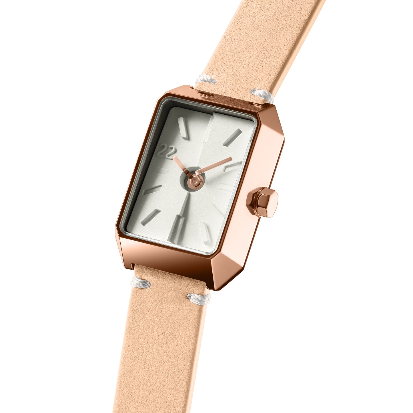 Ups & Downs Rectangular Concrete Watch_Milk Tea Edition