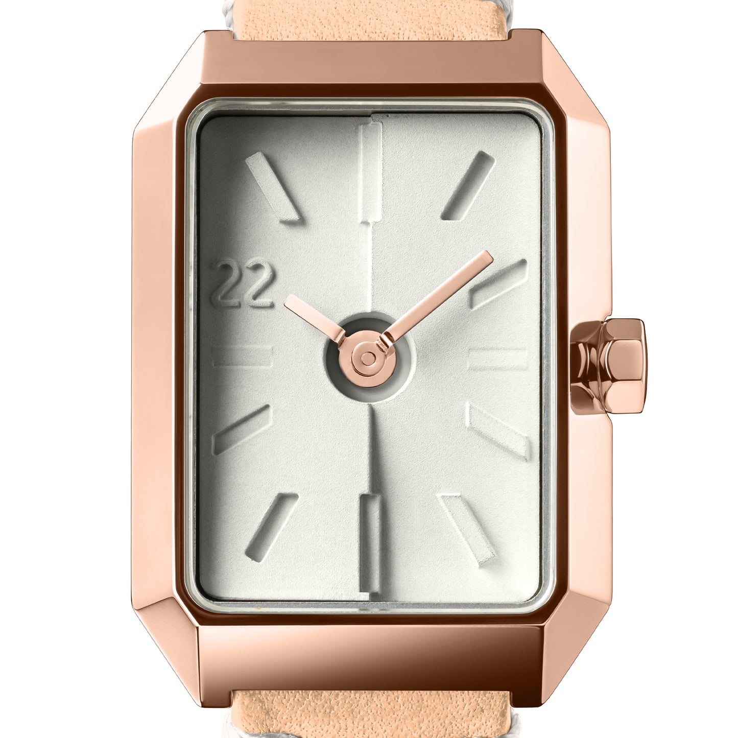 Ups & Downs Rectangular Concrete Watch_Milk Tea Edition