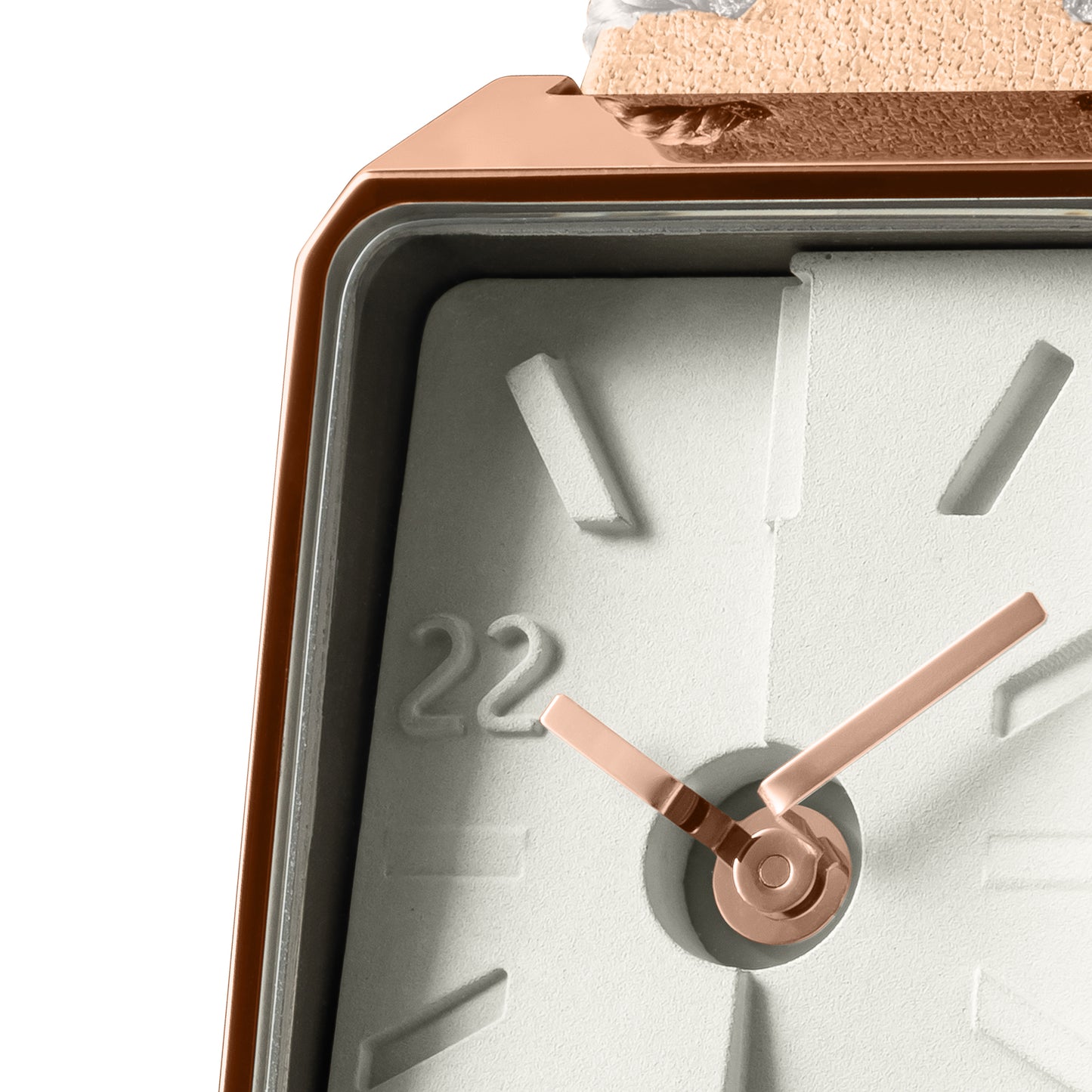 Ups & Downs Rectangular Concrete Watch_Milk Tea Edition