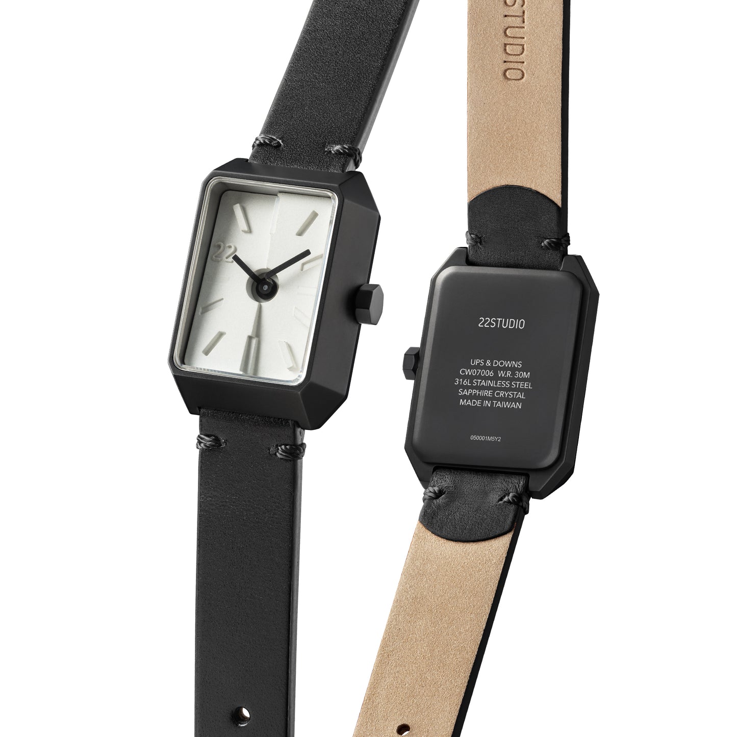 Ups & Downs Rectangular Concrete Watch_Piano Keys Edition