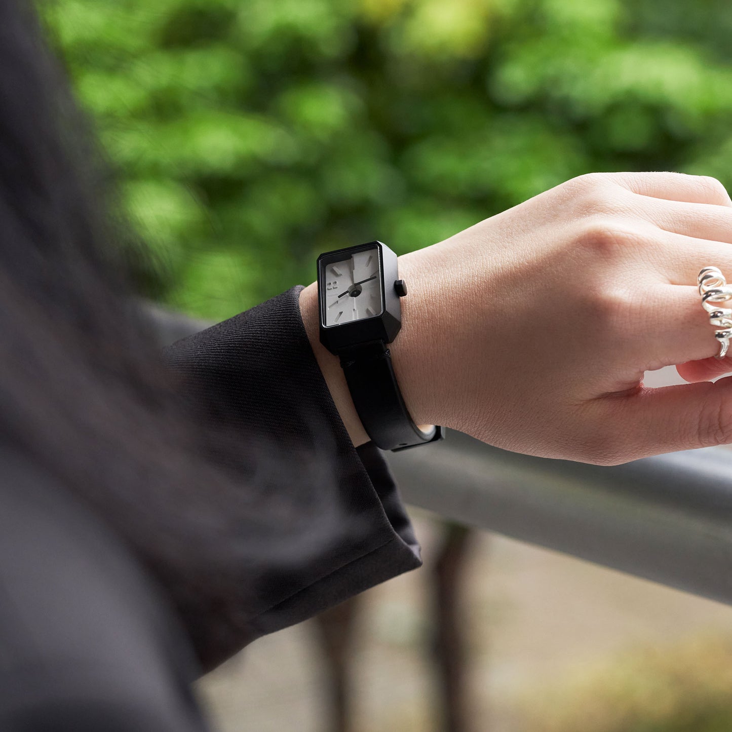 Ups & Downs Rectangular Concrete Watch_Piano Keys Edition