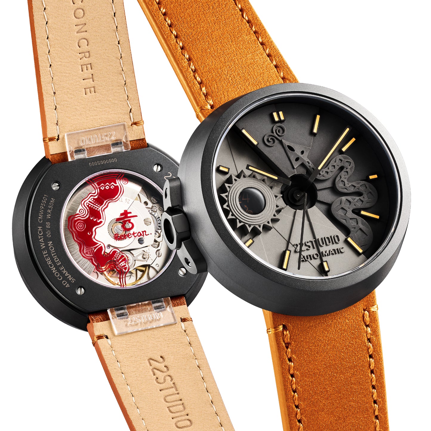 4D Concrete Watch Automatic 45mm Snake Edition_Night