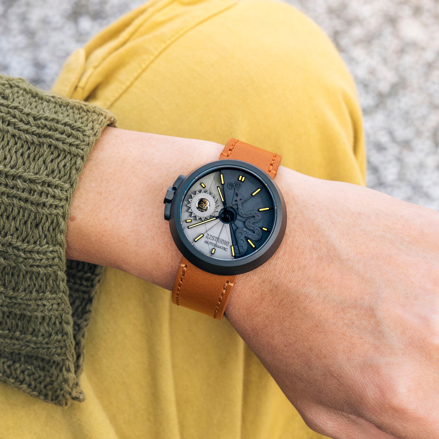4D Concrete Watch Automatic 45mm Snake Edition_Night
