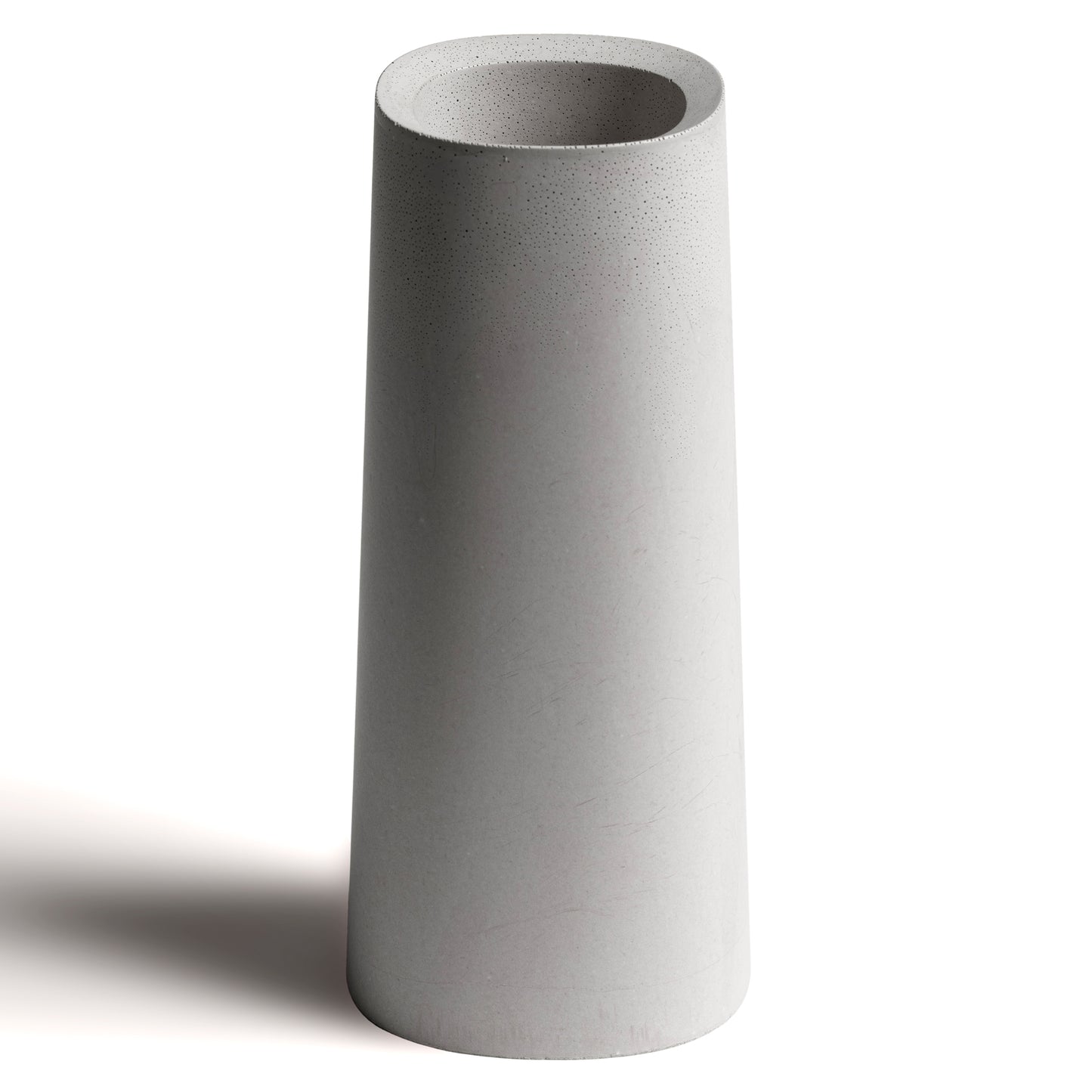 Superellipse large vase - concrete gray