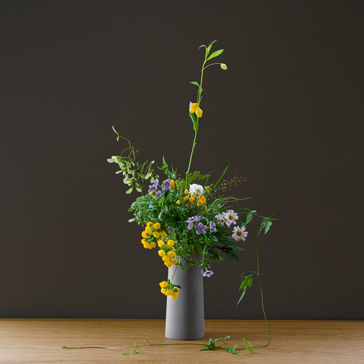 Superellipse large vase - concrete gray
