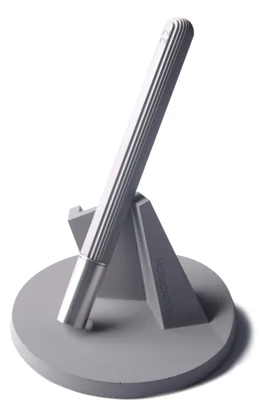 Minimalist desk pen base by 22STUDIO, designed as a bespoke deal toy or corporate award, showcasing architectural precision and modern craftsmanship.
