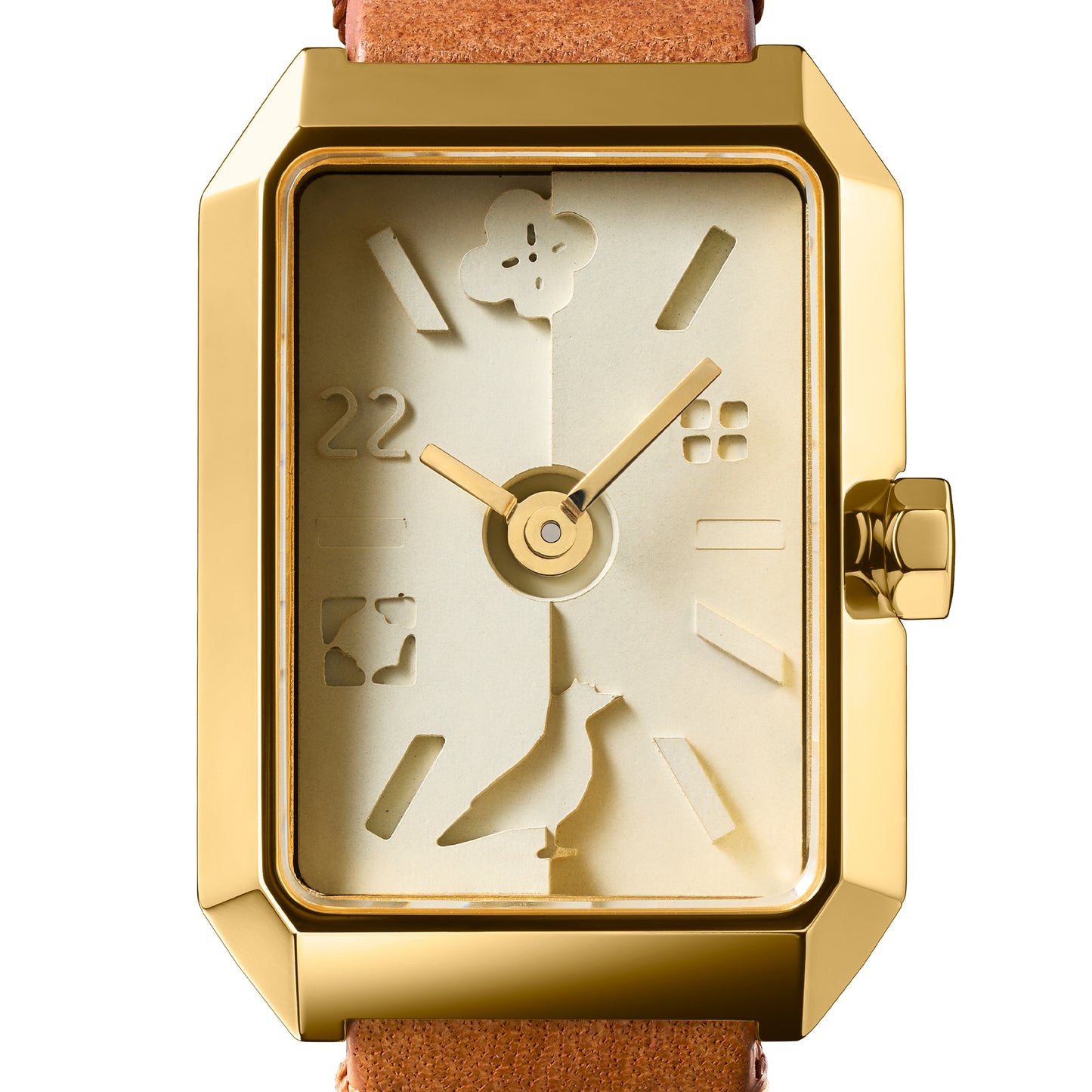 Ups & Downs Rectangular Concrete Watch_InBloom Amber Edition