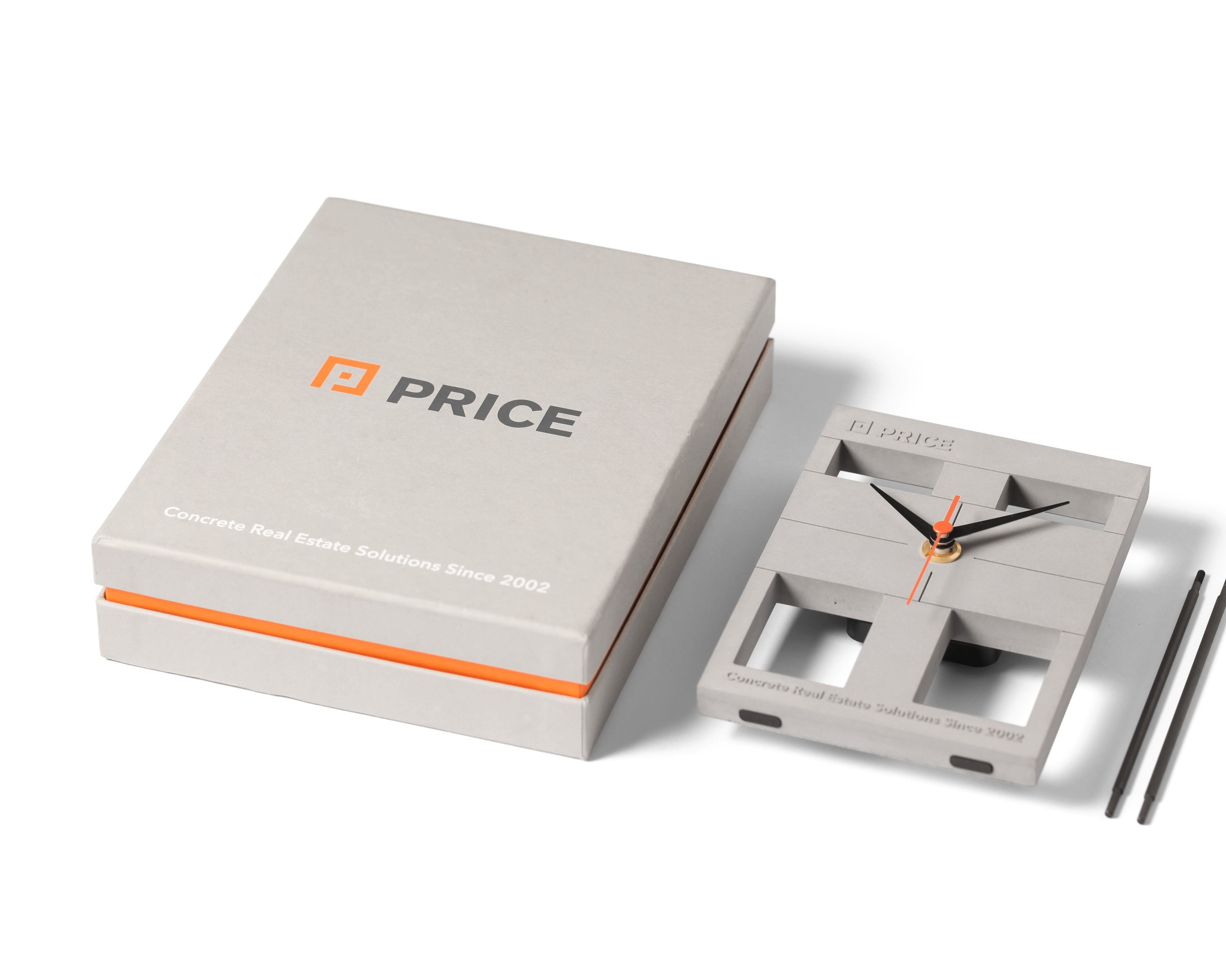 Premium packaging for a bespoke desk clock designed and manufactured by 22STUDIO—ideal as a corporate gift, deal toy, or finance tombstone that celebrates achievement with elegance and precision.