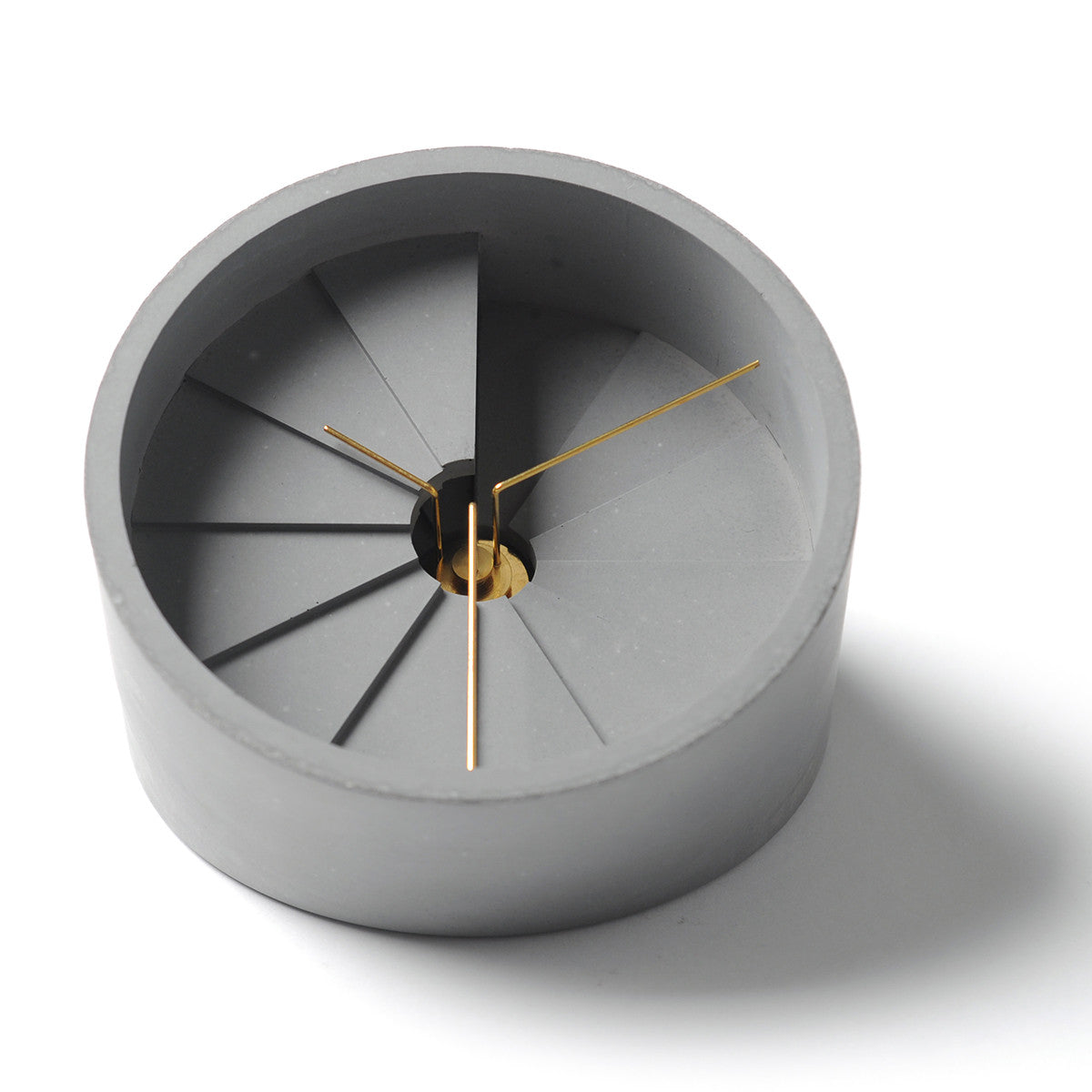 4th Dimension Table Clock (Gold/ Grey)