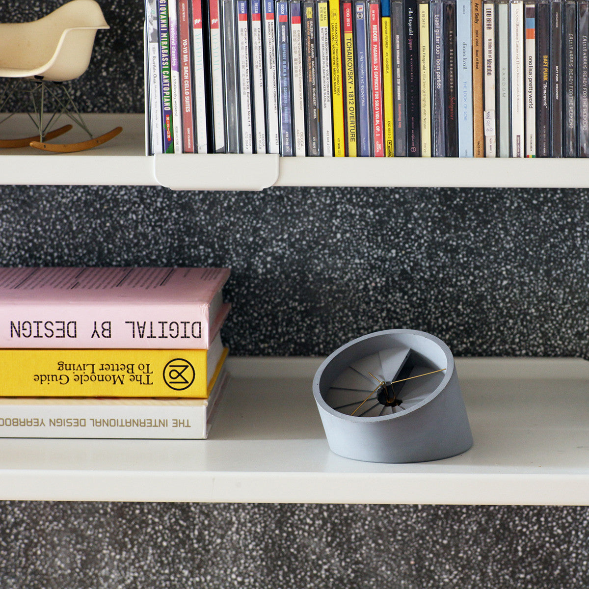4th Dimension Table Clock (Gold/ Grey)