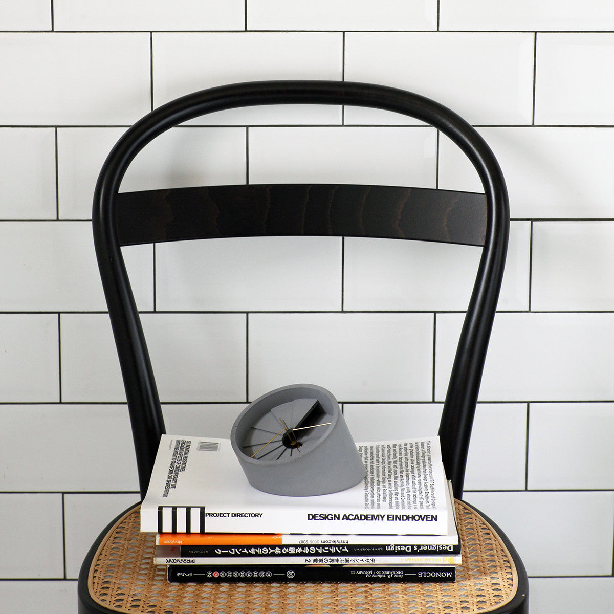 4th Dimension Table Clock (Gold/ Grey)