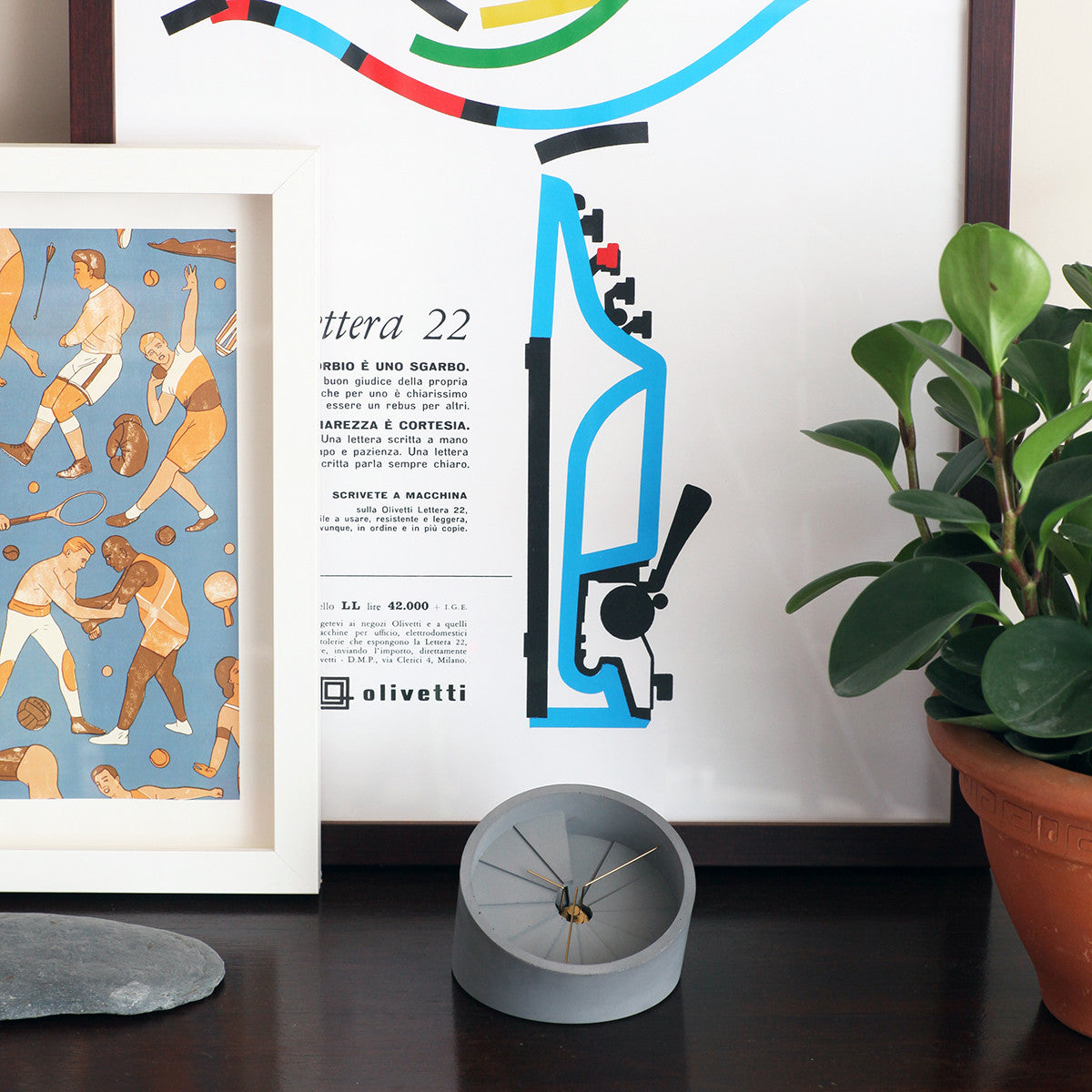 4th Dimension Table Clock (Gold/ Grey)