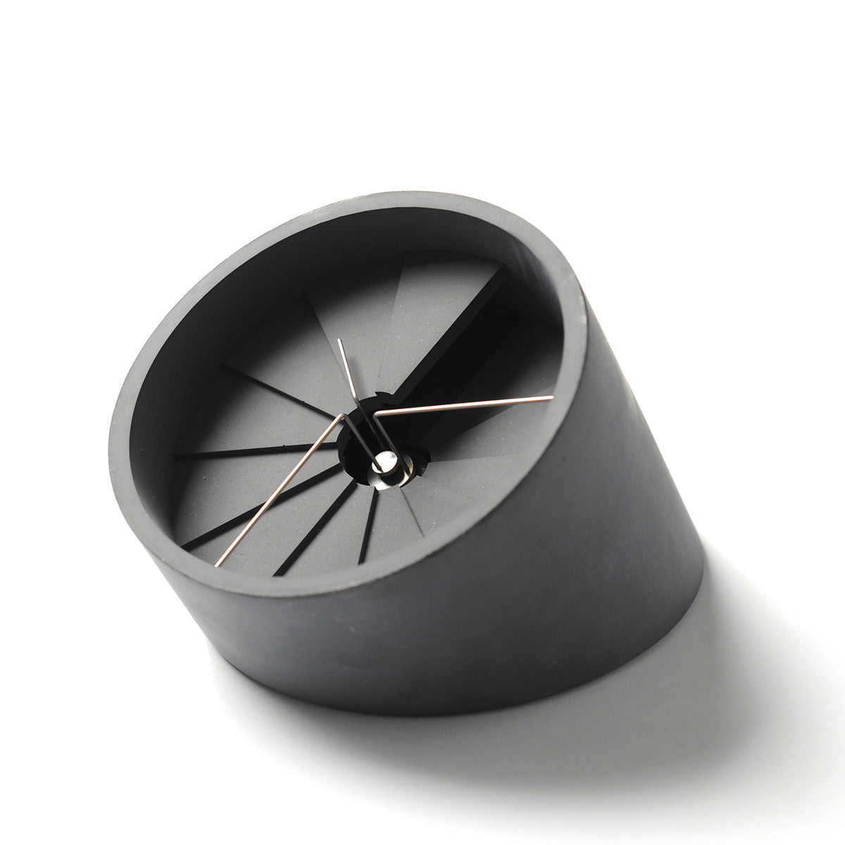 4th Dimension Table Clock (Silver/ Dark Gray)