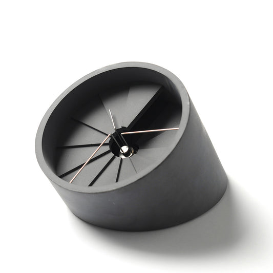 4th Dimension Table Clock (Silver/ Dark Gray)