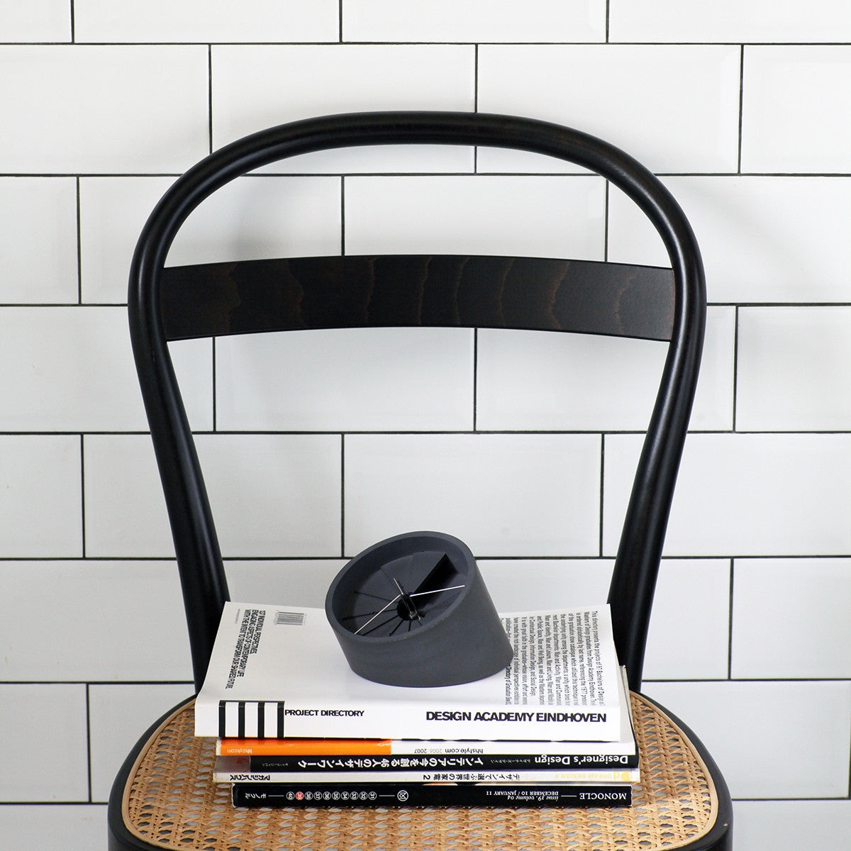 4th Dimension Table Clock (Silver/ Dark Gray)