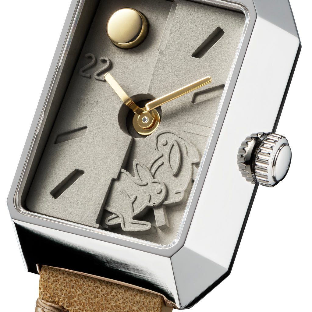 Limited Rabbit Edition Concrete Watch Manual Wind_Silver grass (Woman)