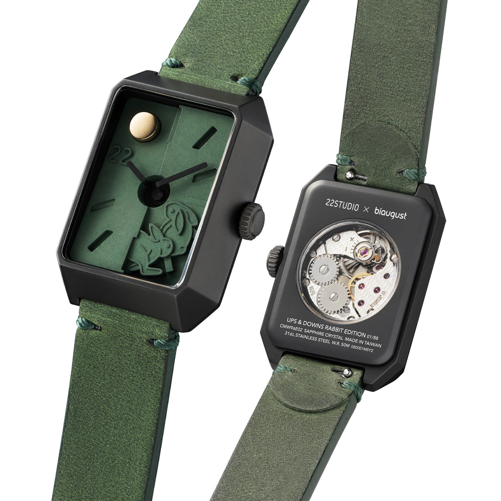 Limited Rabbit Edition Concrete Watch Manual Wind_Moss green (Woman)