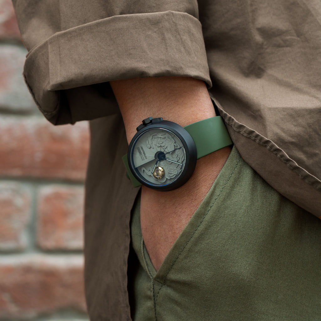 Limited Rabbit Edition Concrete Watch Automatic_Moss green