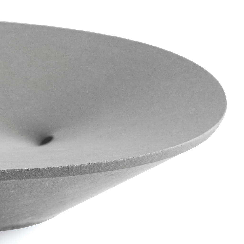Superellipse incense holder - concrete grey