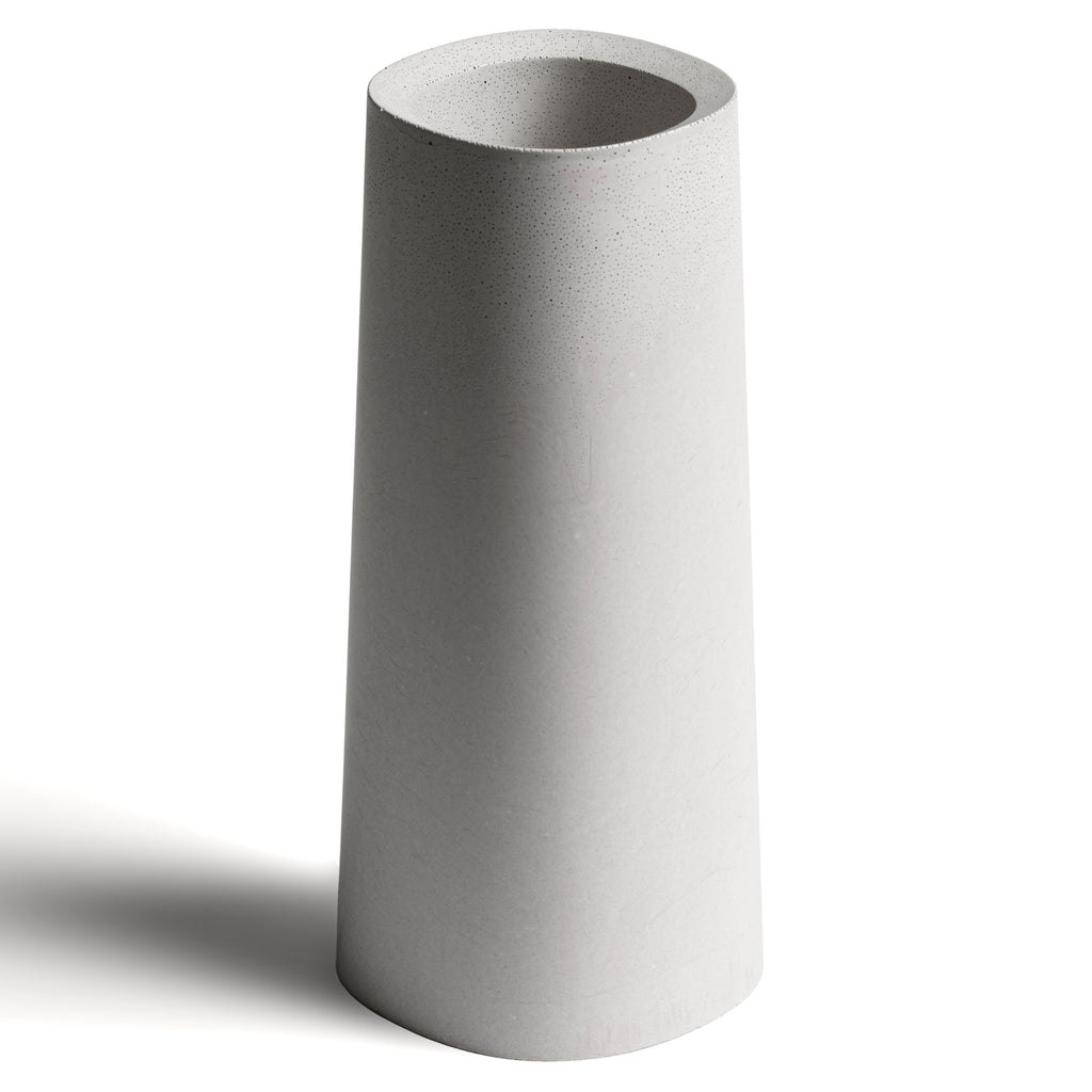 Superellipse large vase - concrete gray