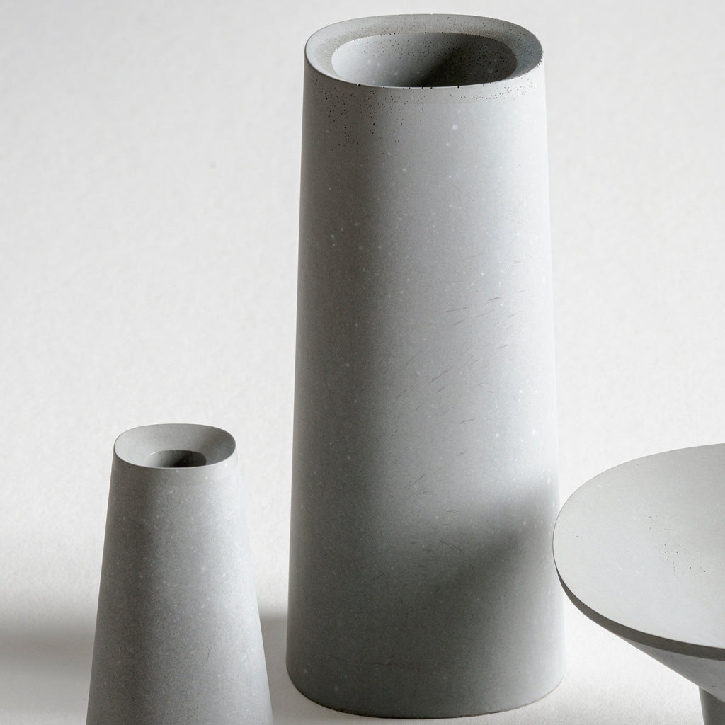 Superellipse large vase - concrete gray