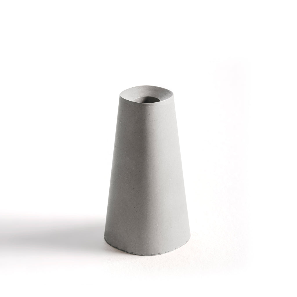 Superellipse small vase - concrete gray