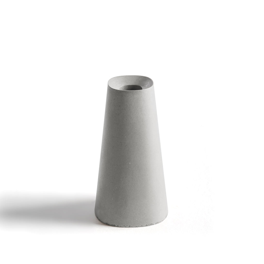 Superellipse small vase - concrete gray